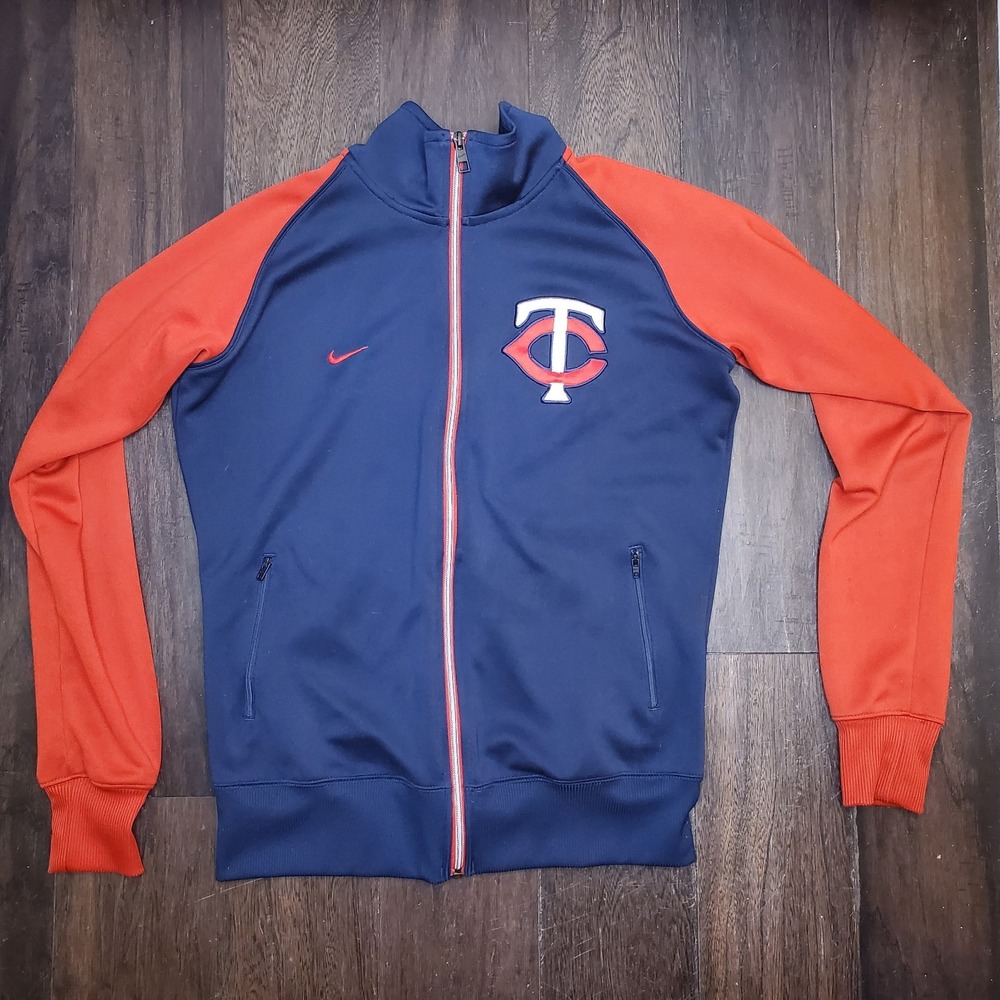 Nike Minnesota Twins Full Zip Jacket Genuine Merchandise Navy Red Size Large MLB